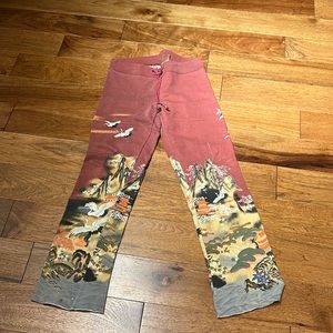 Hokusai inspired Japanese print sweat pants
